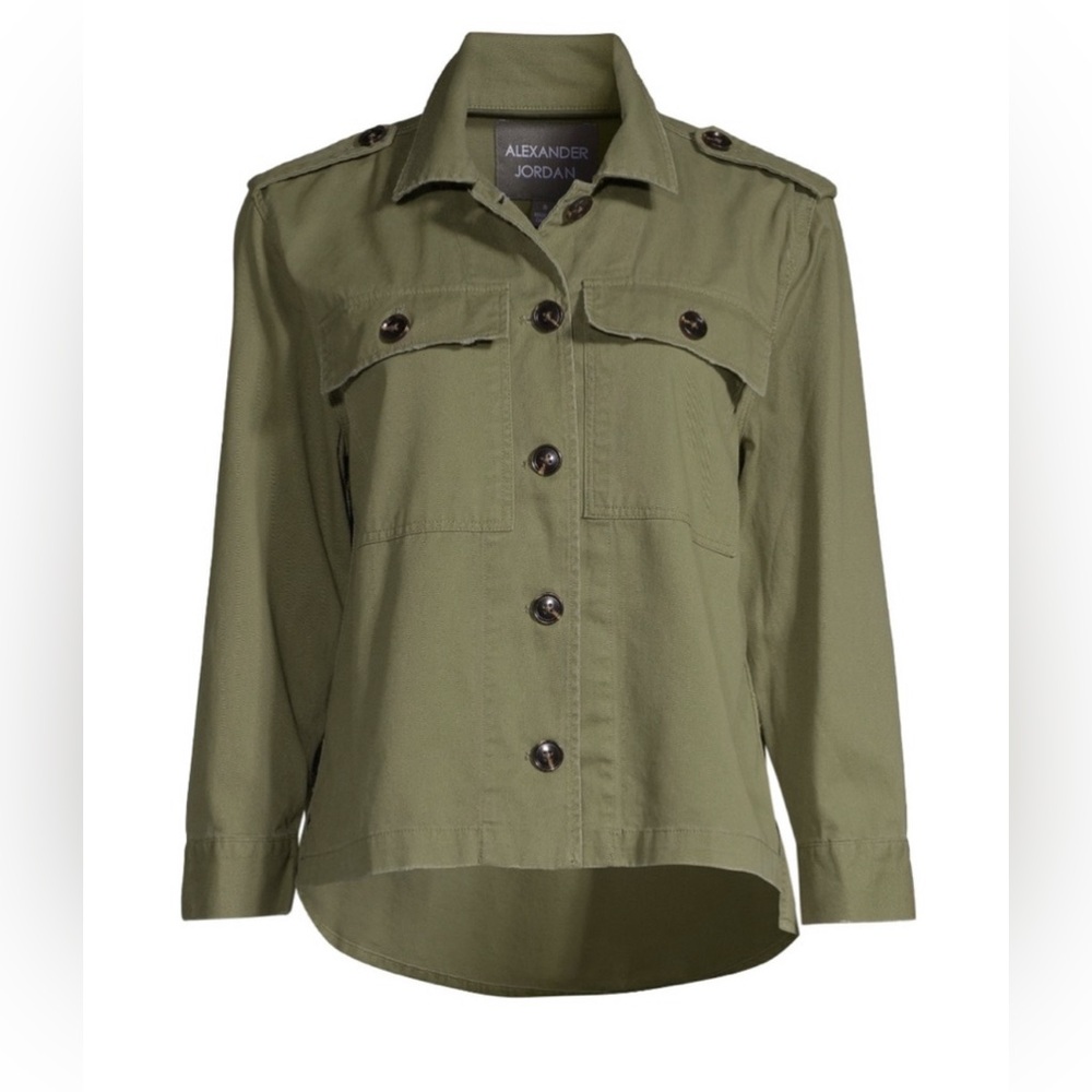 Alexander Jordan utility jacket Women's Lightly Frayed Hem shacket‎ olive large